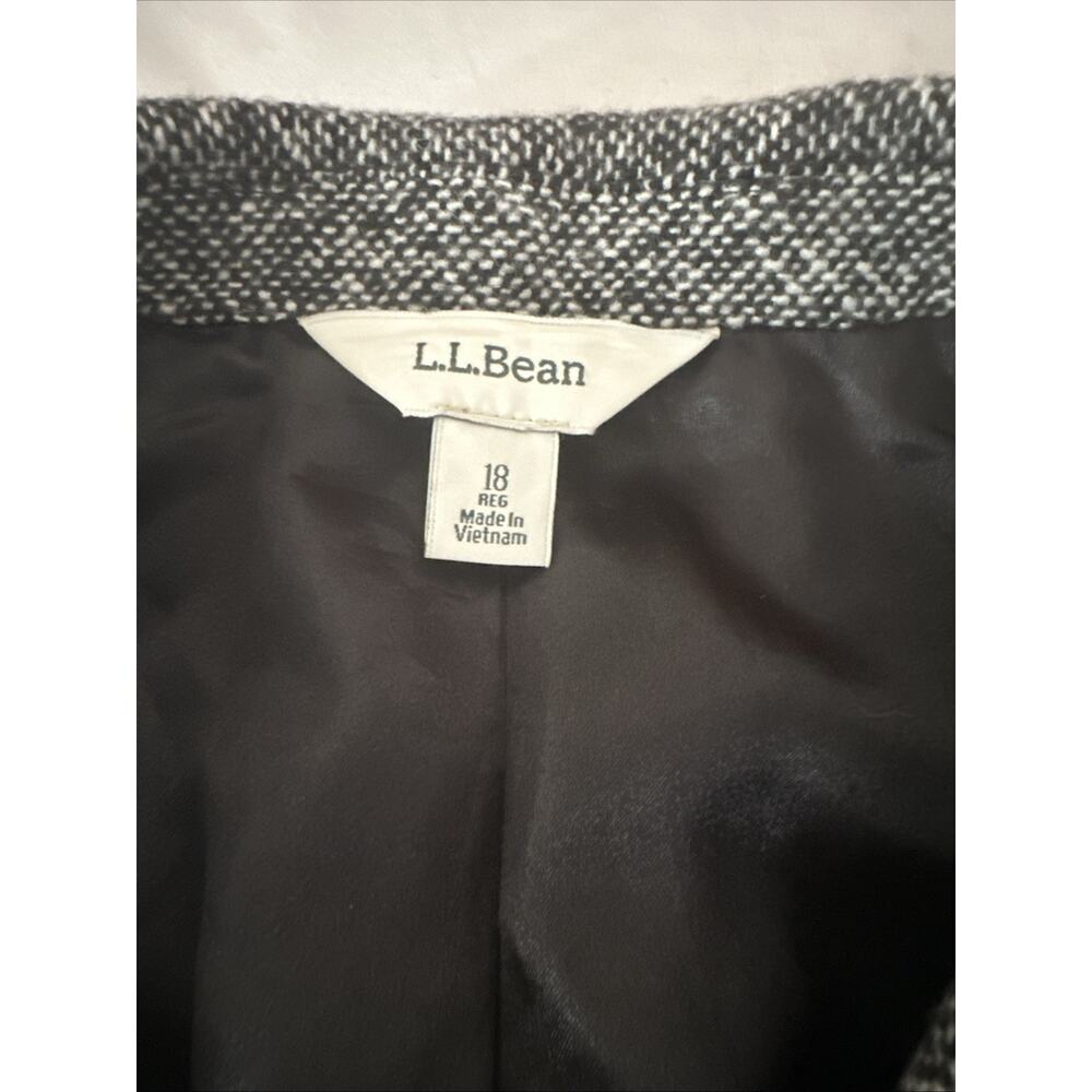 Vintage L.L .Bean Wool Cashmere Gray Tweed Jacket Coat Size 18R - Picture 2 of 11